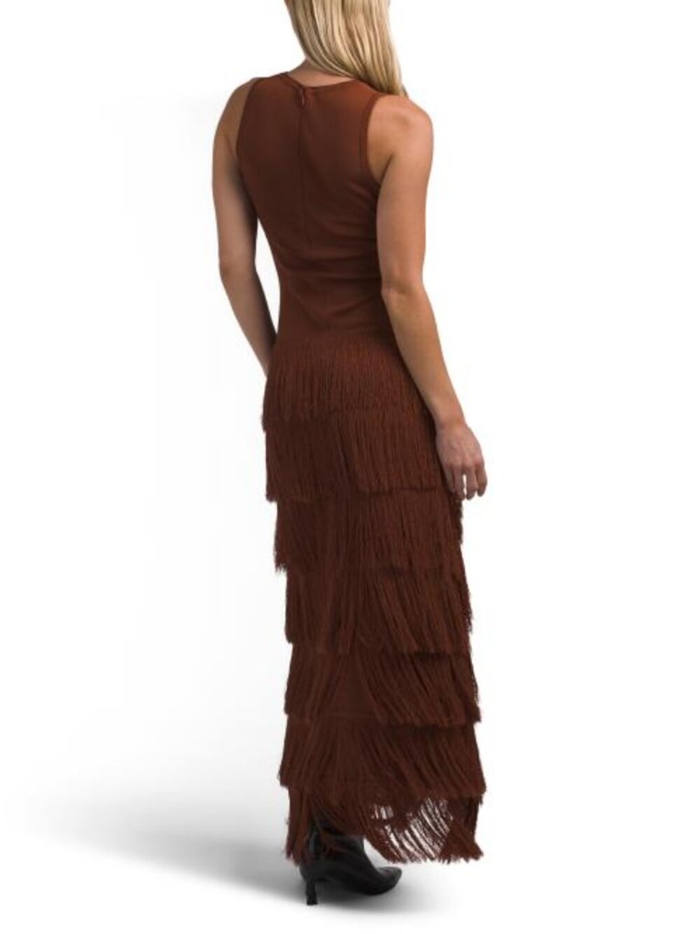 AKNVAS Donzetta Terracotta Fringe Dress - Picture 2 of 4